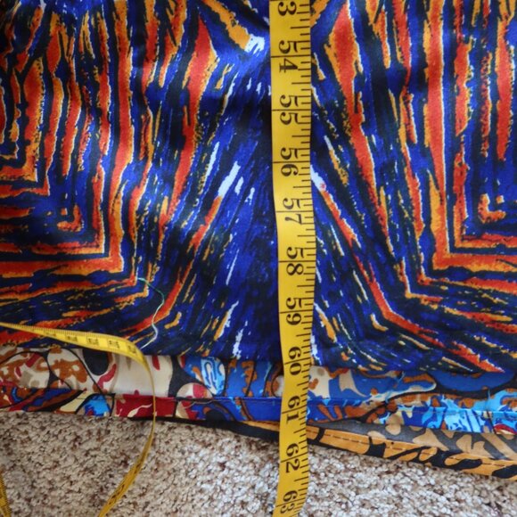 African Vibrant Blue and Orange Kaftan Bubu Gown NWOT 1 Size - Picture 14 of 16